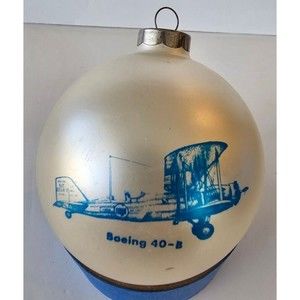 United Air Lines Glass Ornament RARE Boeing 40-B Merger National Air Historical